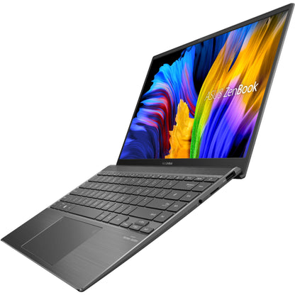 Zenbook Q 14" FHD Laptop, AMD Ryzen 5 5500U, 8GB RAM, 256GB SSD, Windows 10, Light Gray, Q408UG-211.BL