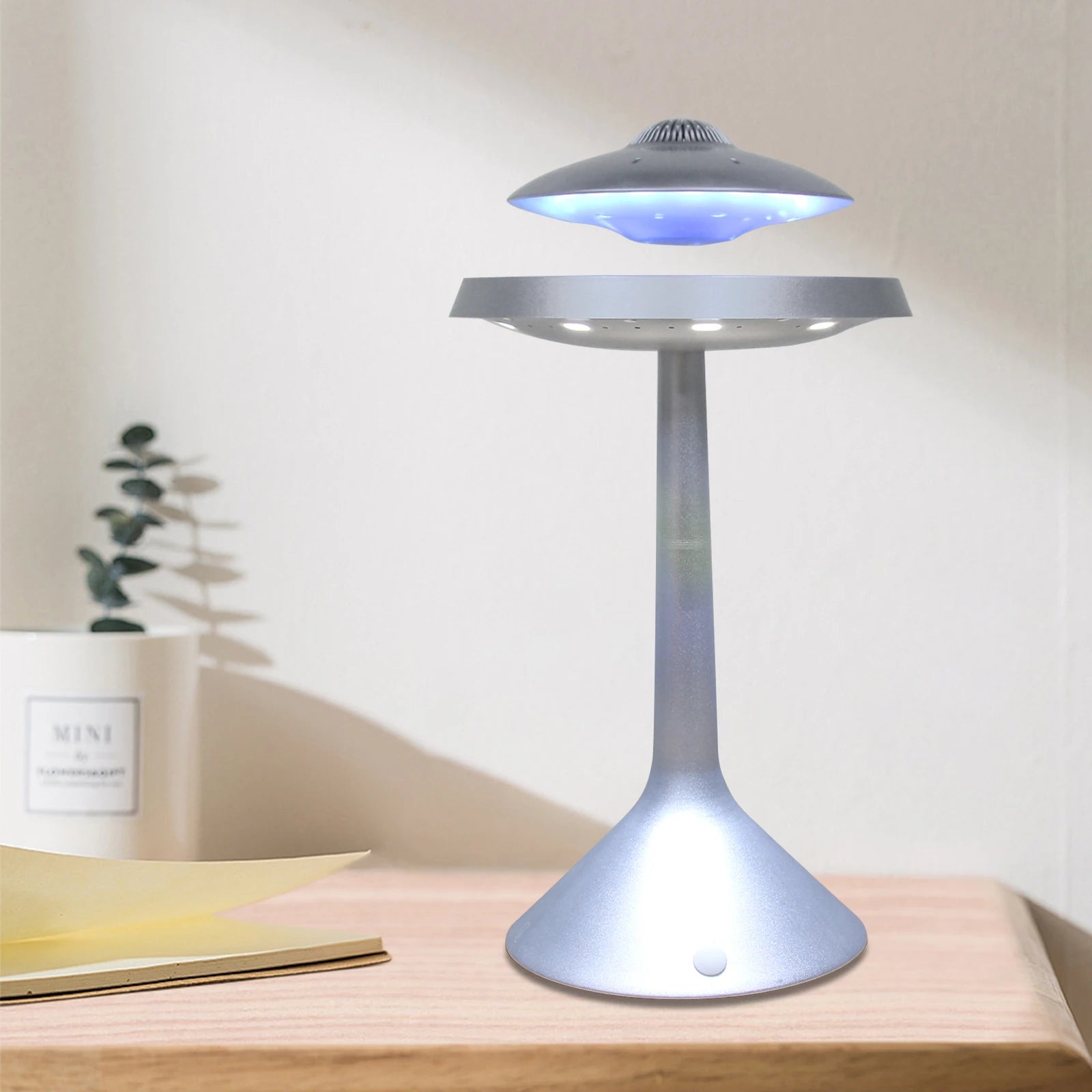 UFO Magnetic Levitation Floating Light LED Table Lamp Wired Bluetooth Speaker