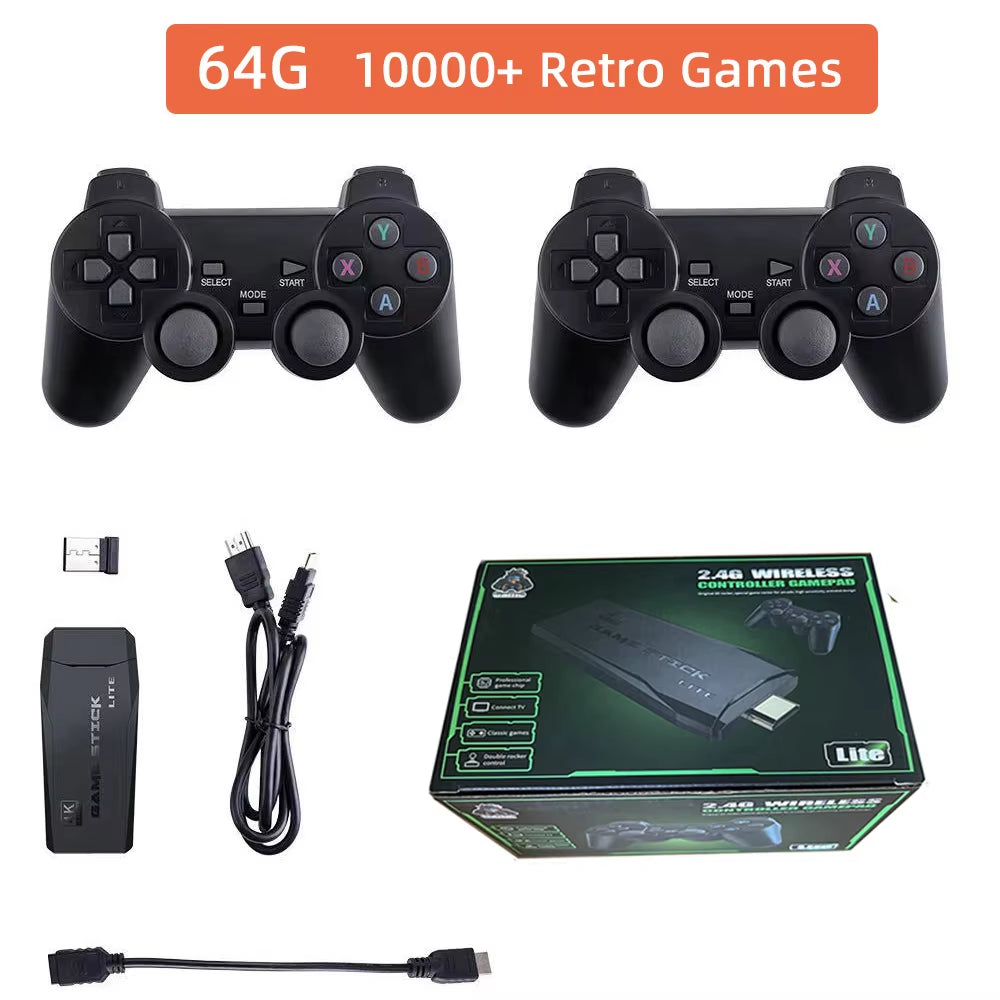 4K HD M8 Video Game Console Built in 3500/10000 Classic Games Console 64G Retro Game Stickplayer for PS1/FC/GBA M8 Game Stic