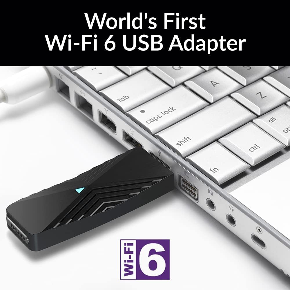 USB Wifi 6 Adapter AX1800 USB 3.0 Dual Band Long Range MU-MIMO Wireless Internet Network for Desktop PC Laptop Windows (DWA-X1850)