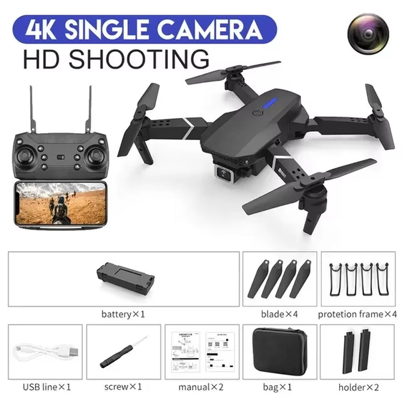2024 New E88 WIFI FPV Drone Wide Angle HD 4K 1080P Camera Height Hold RC Foldable Quadcopter Dron Helicopter Toys Gift