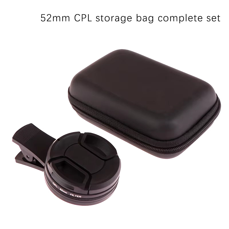 Universal with Clip Portable Professional Phone Polarizer Wide Angle Lens 37/52MM CPL Filter Circular Camera Black Accessories