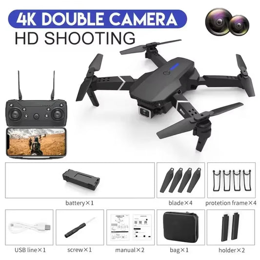 2024 New E88 WIFI FPV Drone Wide Angle HD 4K 1080P Camera Height Hold RC Foldable Quadcopter Dron Helicopter Toys Gift